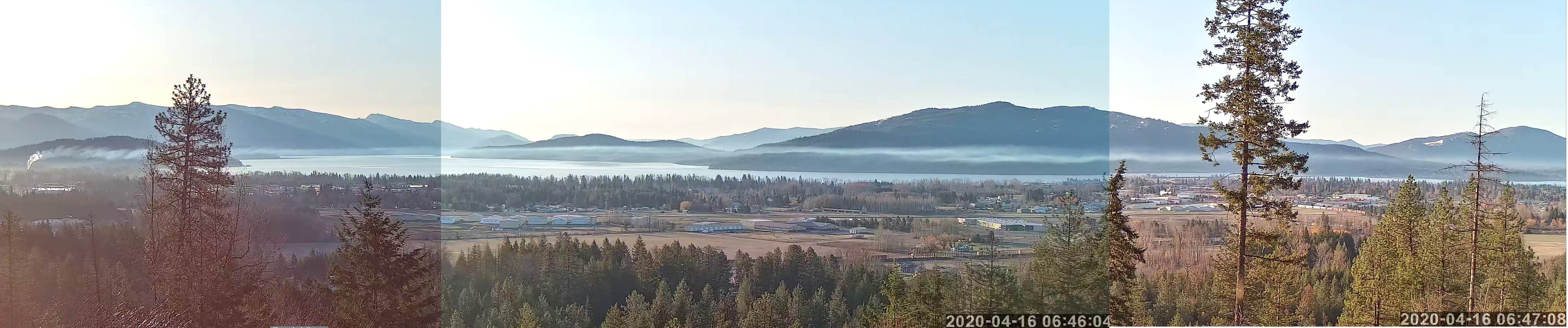 Panoramic of Pollution Coming From Lignetics in Kootenai and Hanging Over Lake Pend Oreille and Sandpoint Idaho